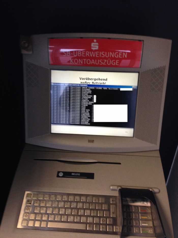 Kommandozeilen Zugriff Sicherheitslucke In Geldautomaten Der Sparkasse Heise Online