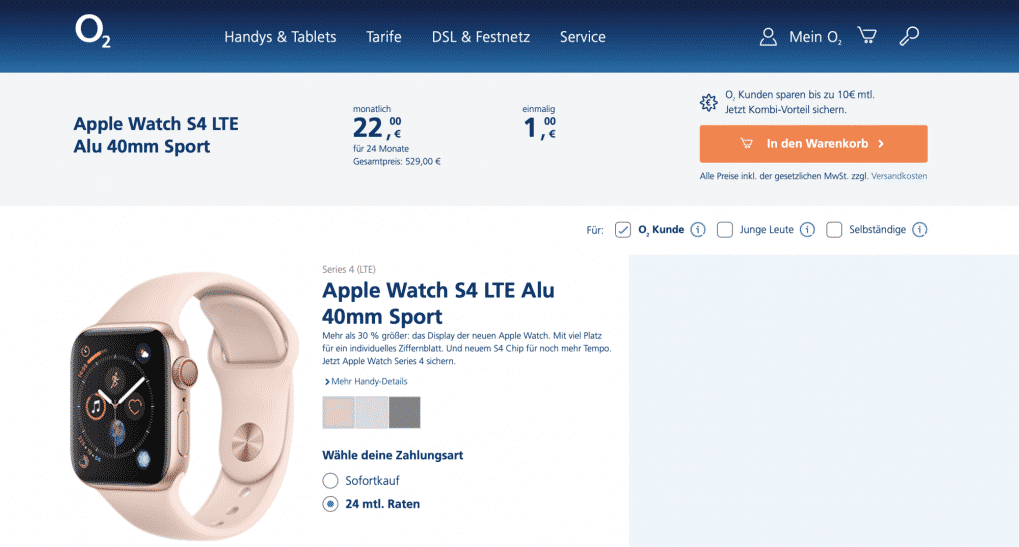 o2 lte apple watch