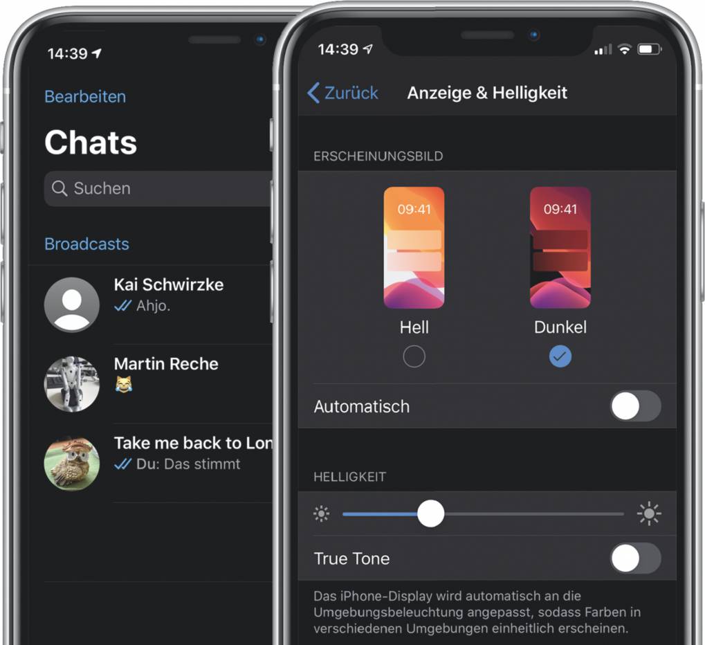 tipp dark mode bei whatsapp am iphone