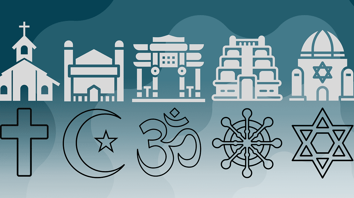 Symbole der großen Weltreligionen
