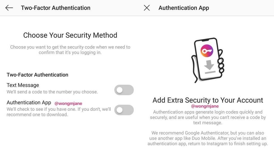 "Extra-Sicherheit für deinen Account": So sieht die 2FA von Instagram aus. Öffentlich zugänglich ist sie aber noch nicht.