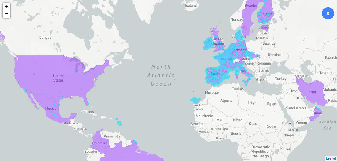 Coverage Netzabdeckung Sigfox