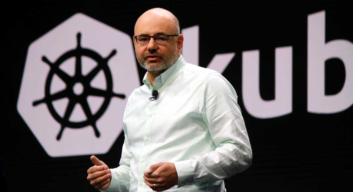 Kubernetes-Erfinder Joe Beda auf der Bühne der VMworld