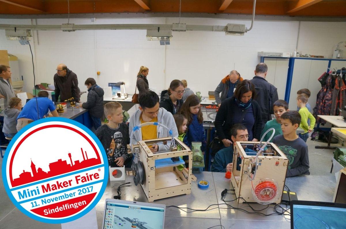 Bild aus einer Werkstatt mit Button "11. November 2017: Mini Maker Faire Sindelfingen"