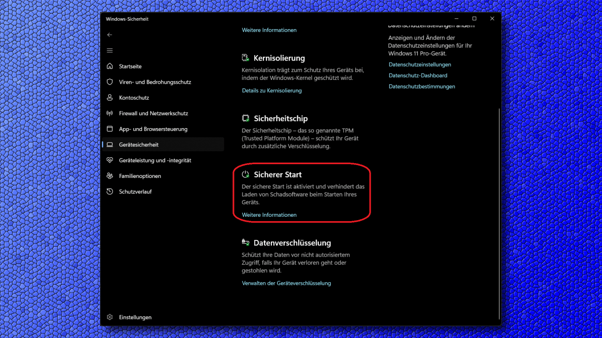 Update-Status der Secure-Boot-Zertifikate in Windows-Sicherheit-App ...