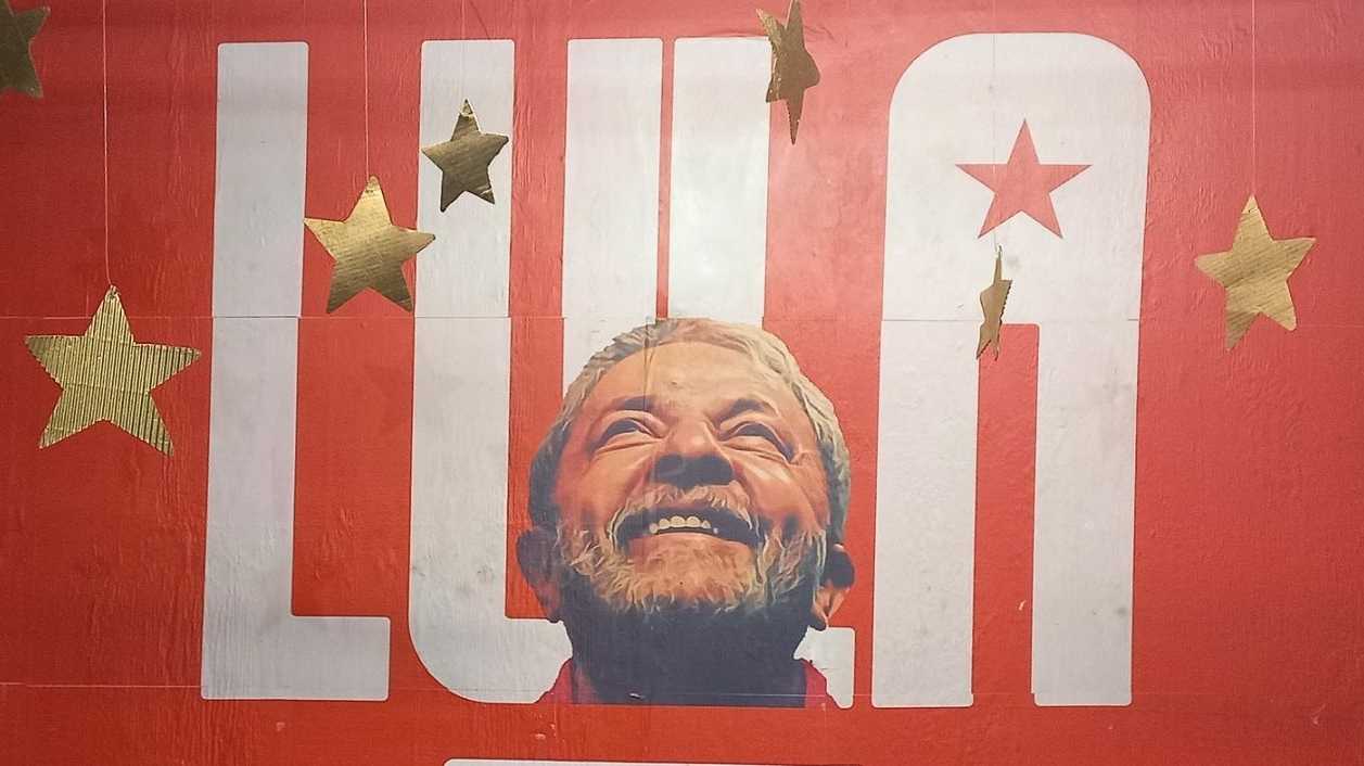 Luiz Inácio Lula da Silva auf einem Plakat zur Amtsienführung 2023