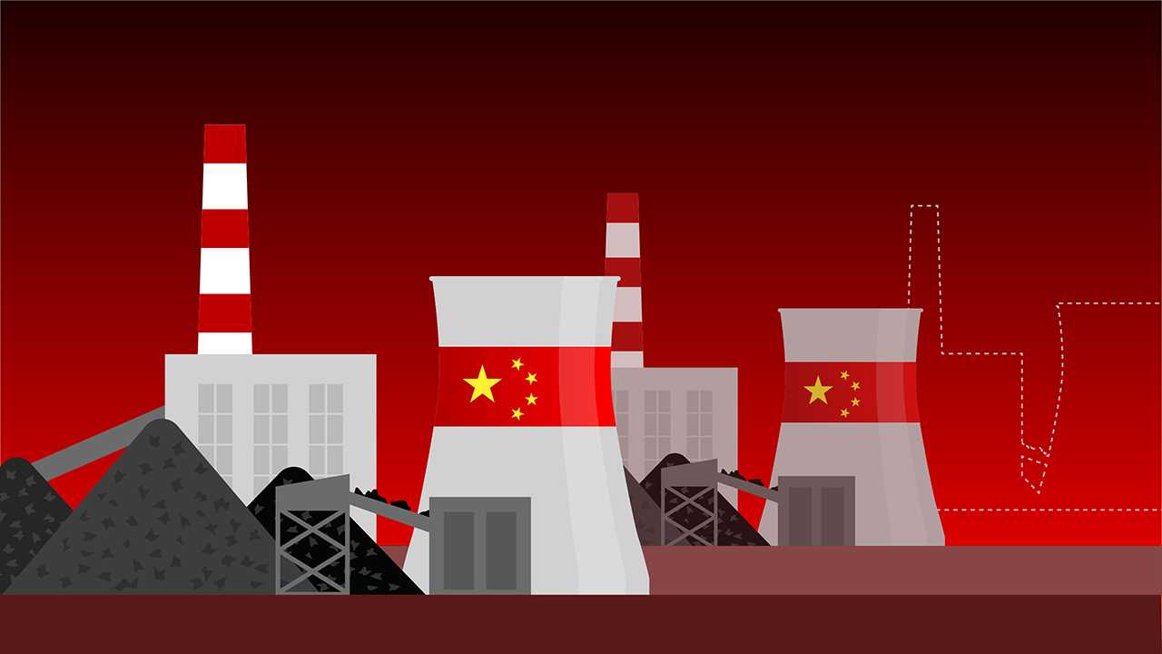 In China werden enorme Kapazitäten von Kohlekraftwerken  errichtet.