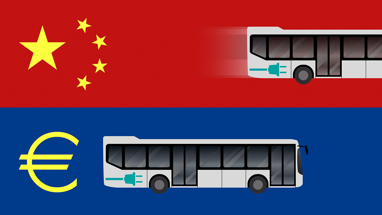 Chinesischer E-Bus hängt europäischen ab
