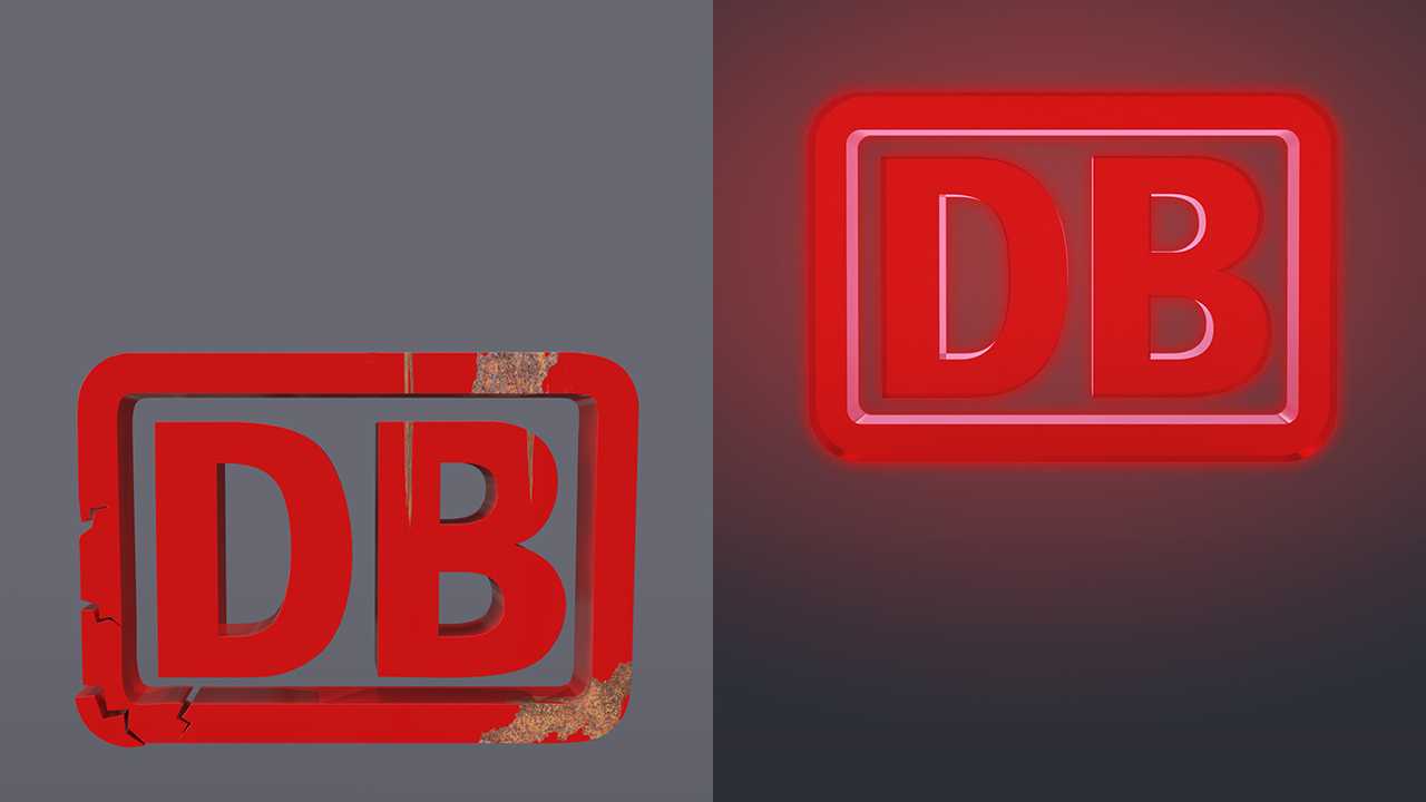 DB-Logo marode und strahlend