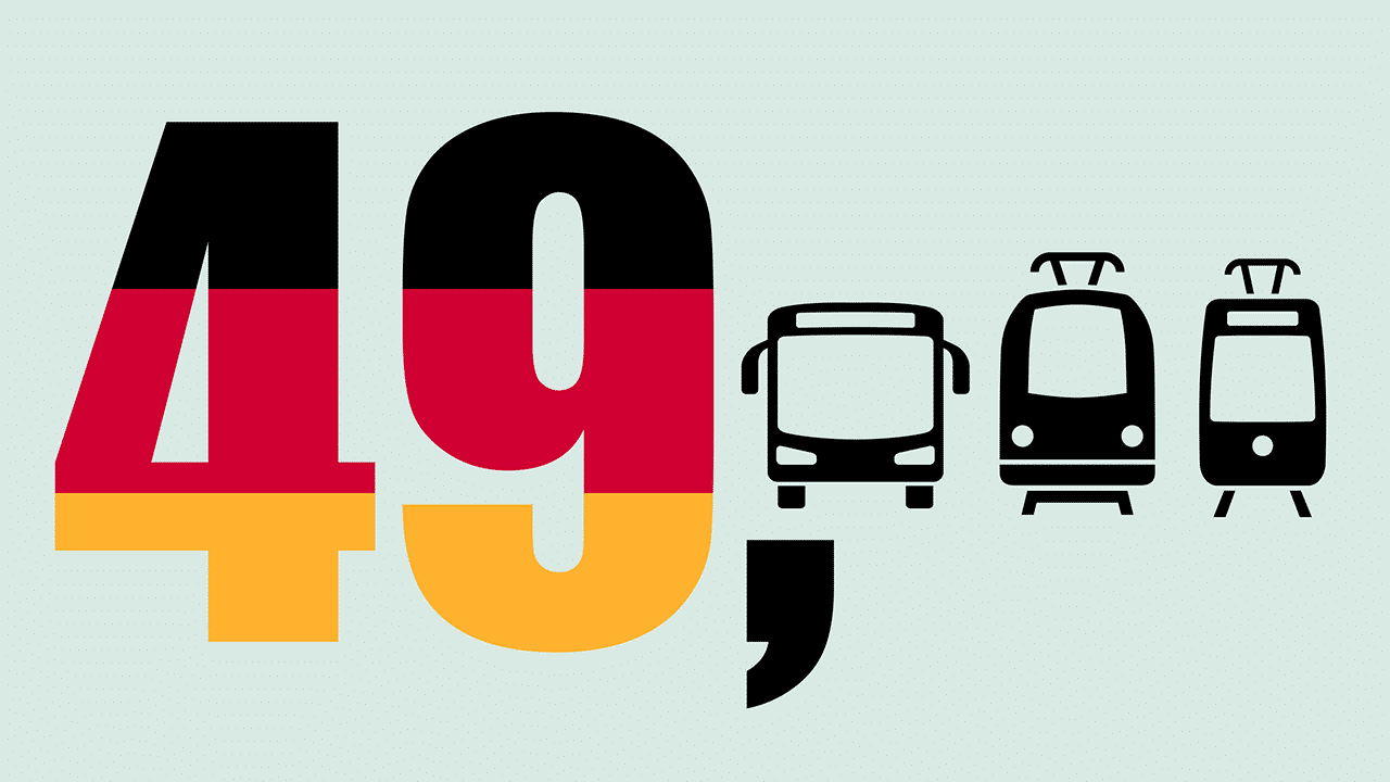 49-Euro, Bus, Zug, Tram