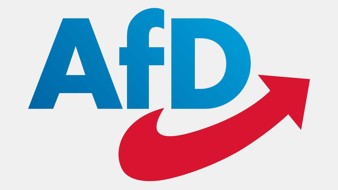 Abgewandeltes Logo der AfD, das ihren Aufstieg symbolisisert