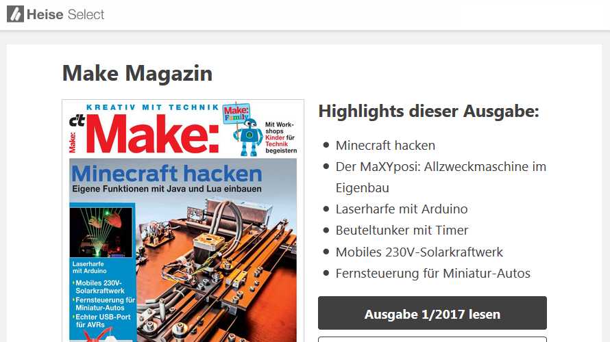 Jetzt Make im Browser lesen