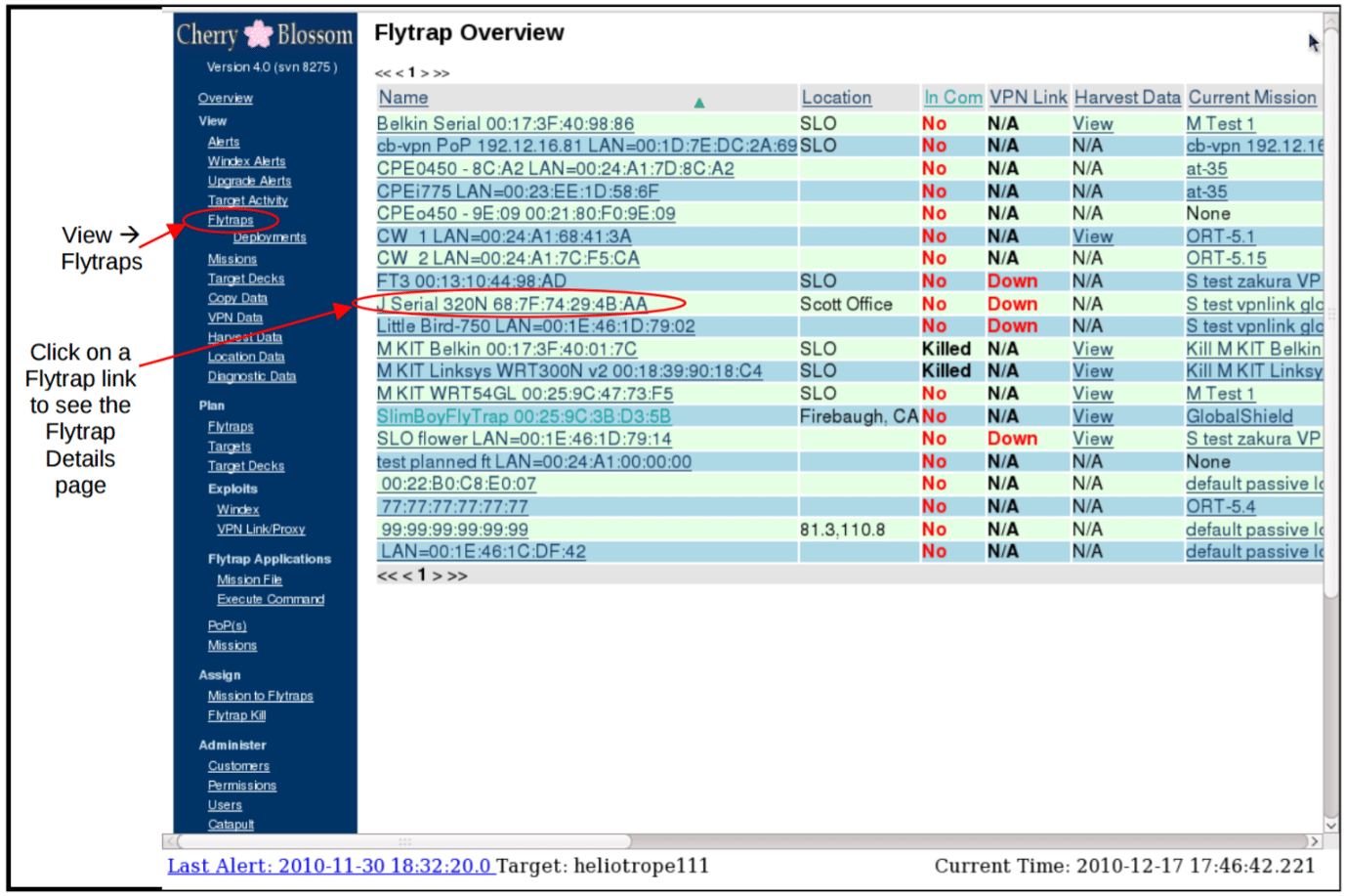 Über das Web-Interface "Cherry Web" kann die CIA die von den Routern gelieferten Daten inspizieren.