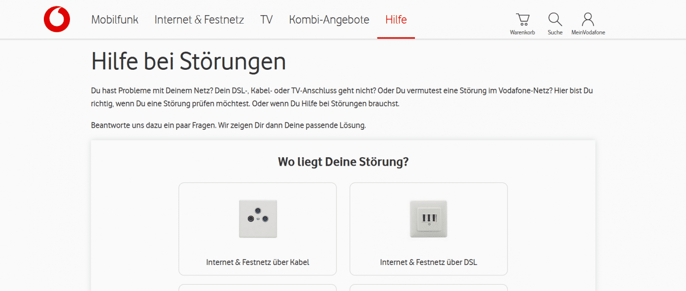 VodafoneStörung melden so geht
