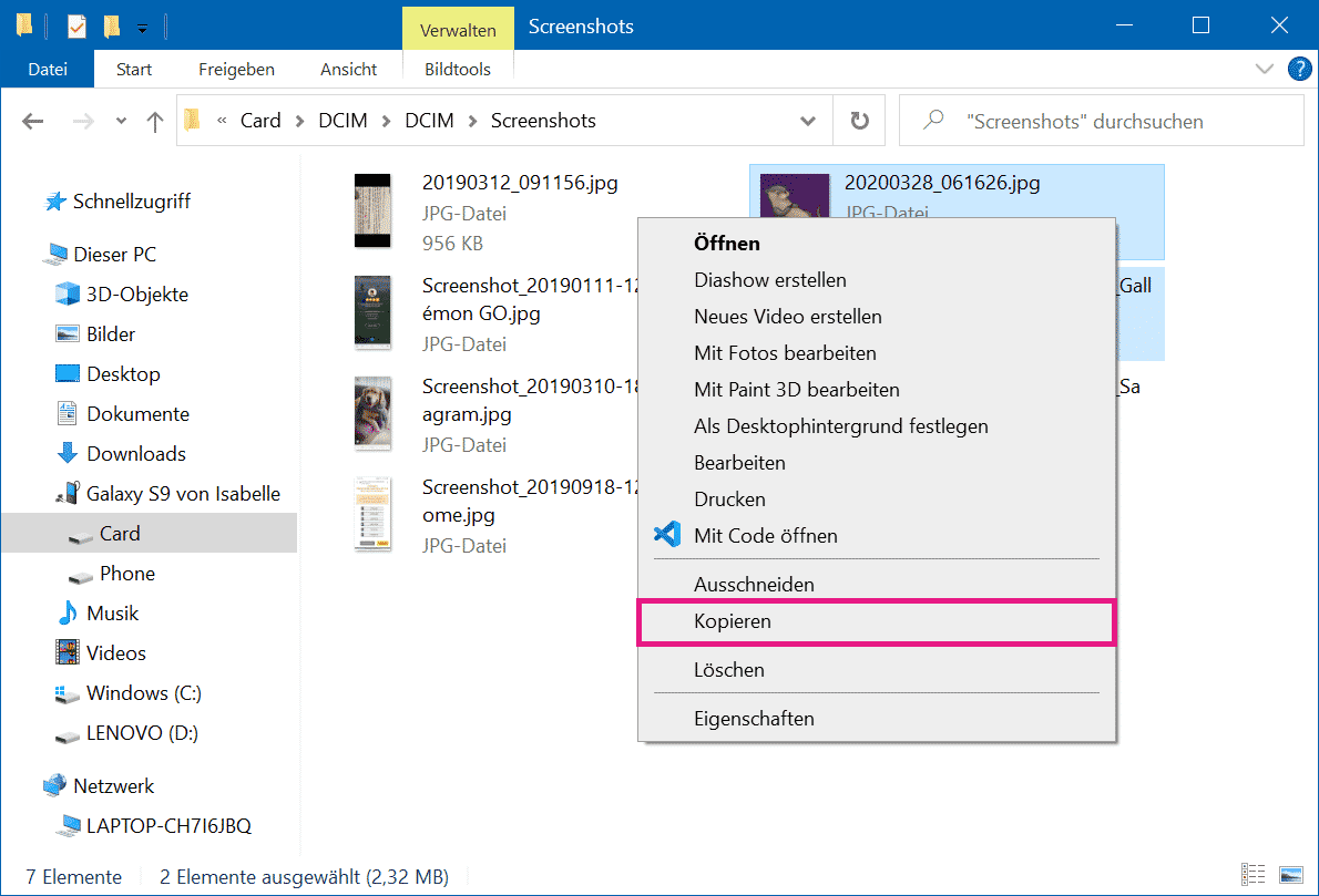 Fotos von Samsung-Smartphone auf PC übertragen - so geht's | heise online