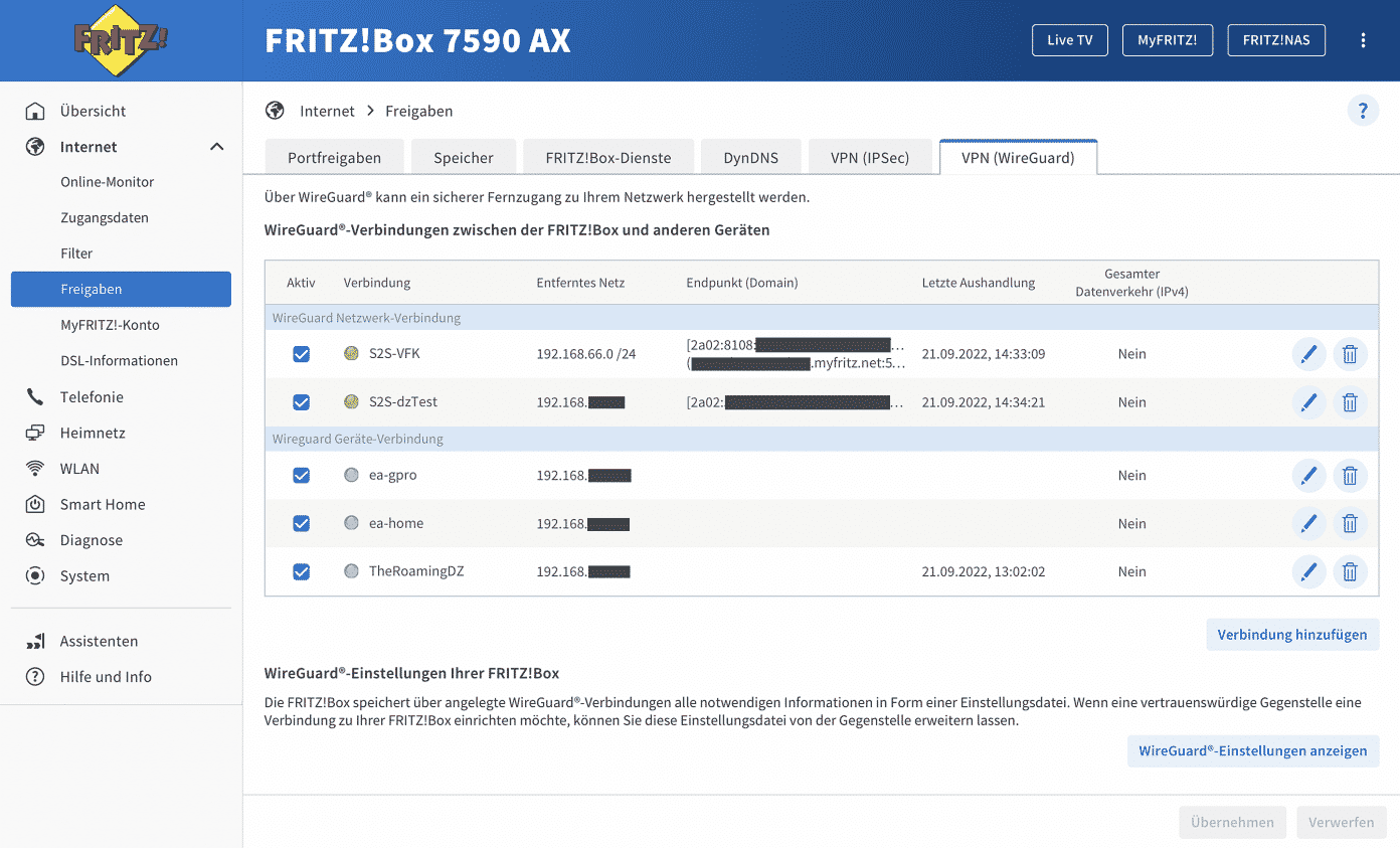 Fritzbox WireGuardVPN SitetoSiteVerbindungen heise online