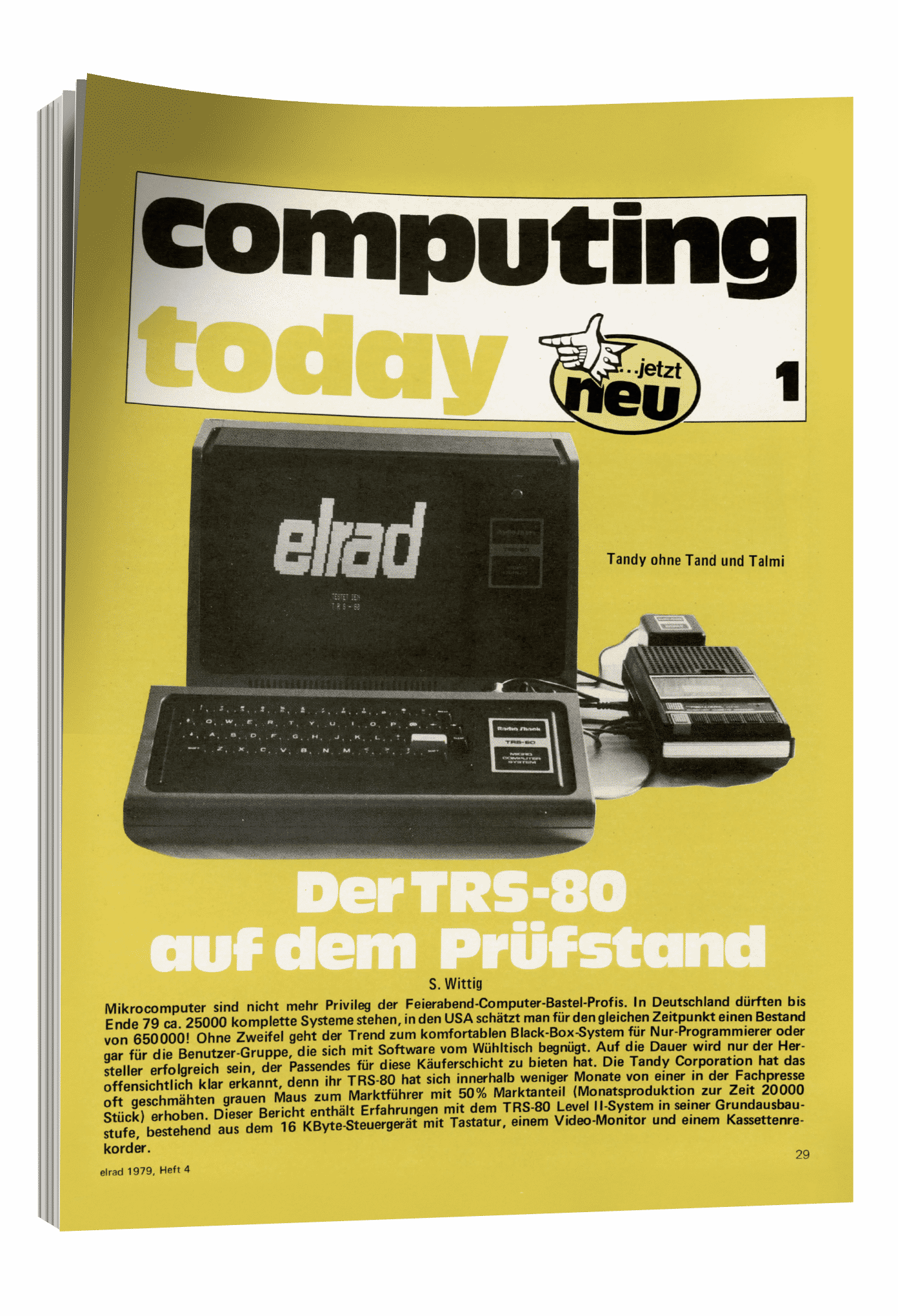 In Der Elrad Erscheint 1979 Der C t Vorl ufer computing Today Heise hsv-merzig-hilbringen-mit-remis-beim-hc-st-ingbert-hassel