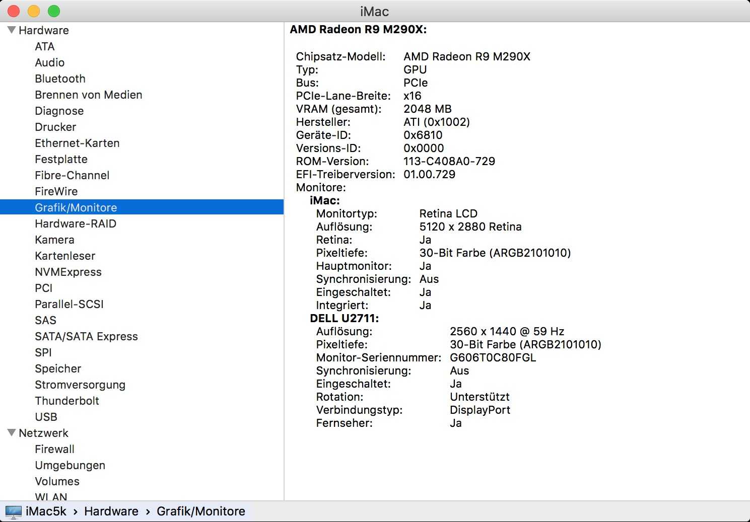 Im Falle von 10-Bit-Unterstützung finden Sie In den Systeminfos unter Grafik/Monitore unter Pixeltiefe den Eintrag: 30-Bit-Farbe (ARGB2101010).