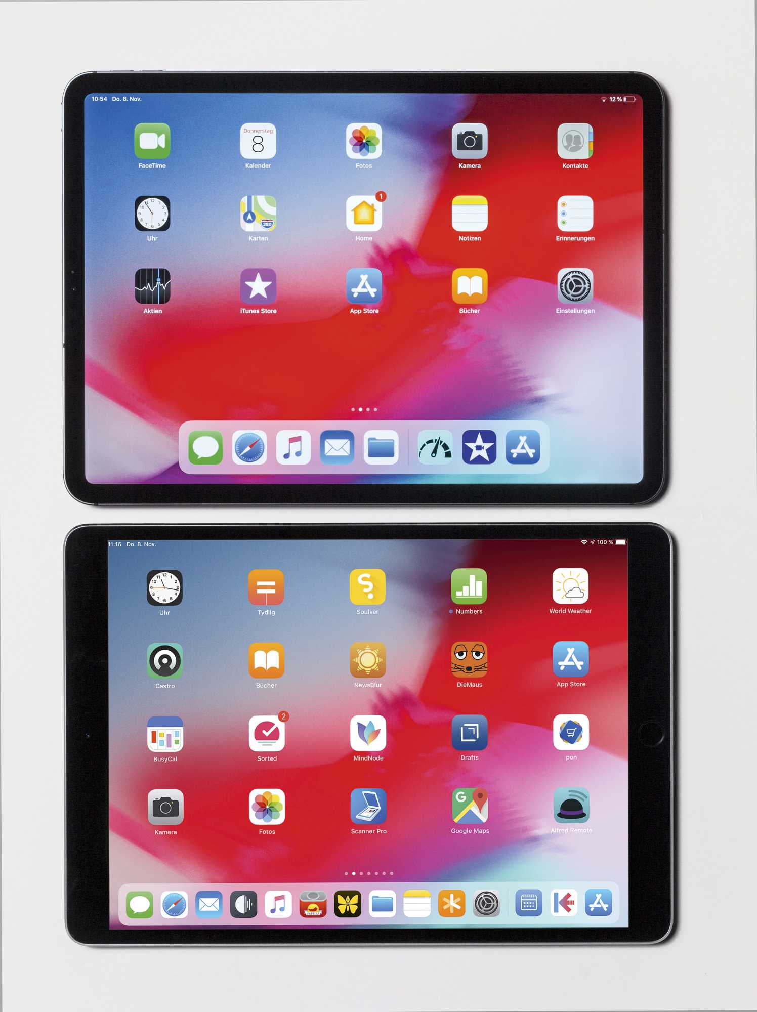 Das neue iPad Pro 11" hat ein breiteres Display als der Vorgänger mit 10,5", aber trotzdem ein kleineres Gehäuse.