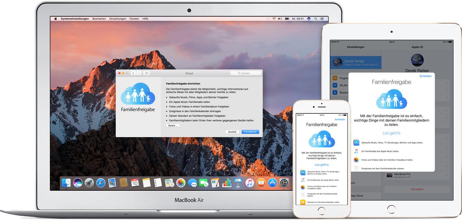 Familienfreigabe iOS macOS