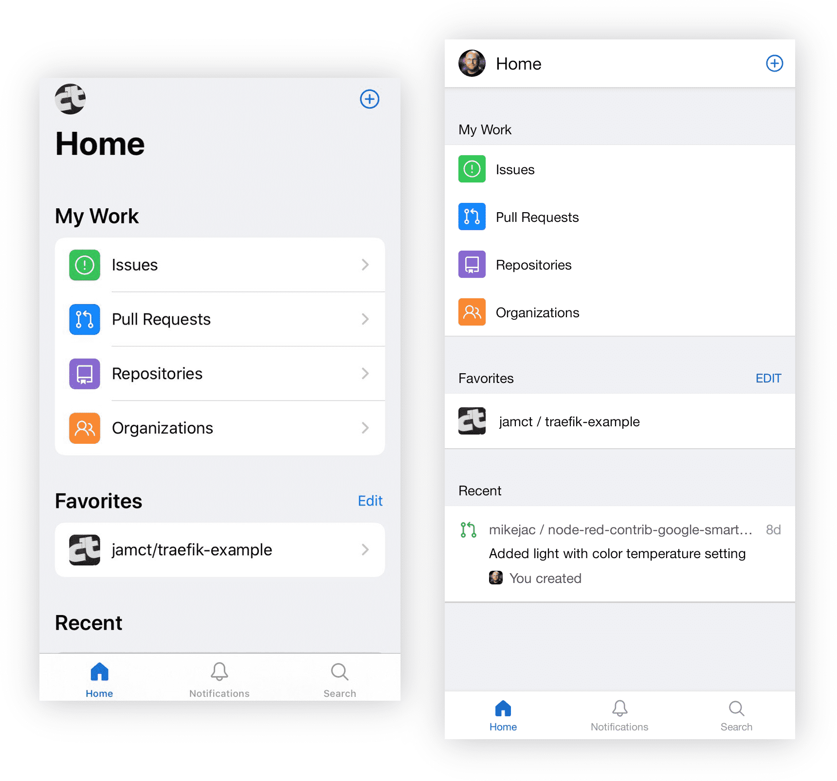 Zwei Apps – ein Gesicht. Die Ähnlichkeit zwischen iOS- (links) und Android-App (rechts) ist groß-