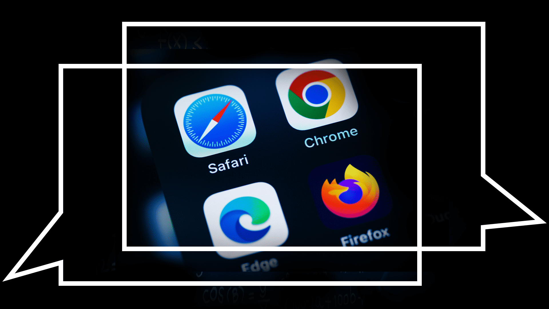 Icons der Internetbrowser Safari, Chrome, Edge und Firefox