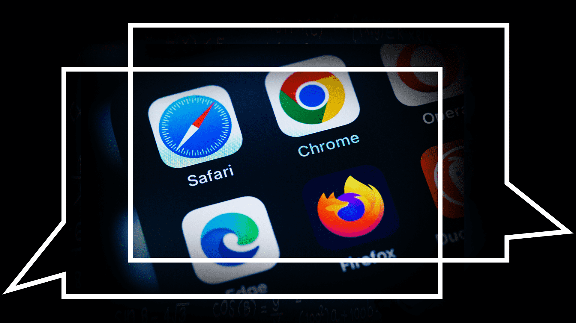 Icons der Internetbrowser Safari, Chrome, Edge und Firefox