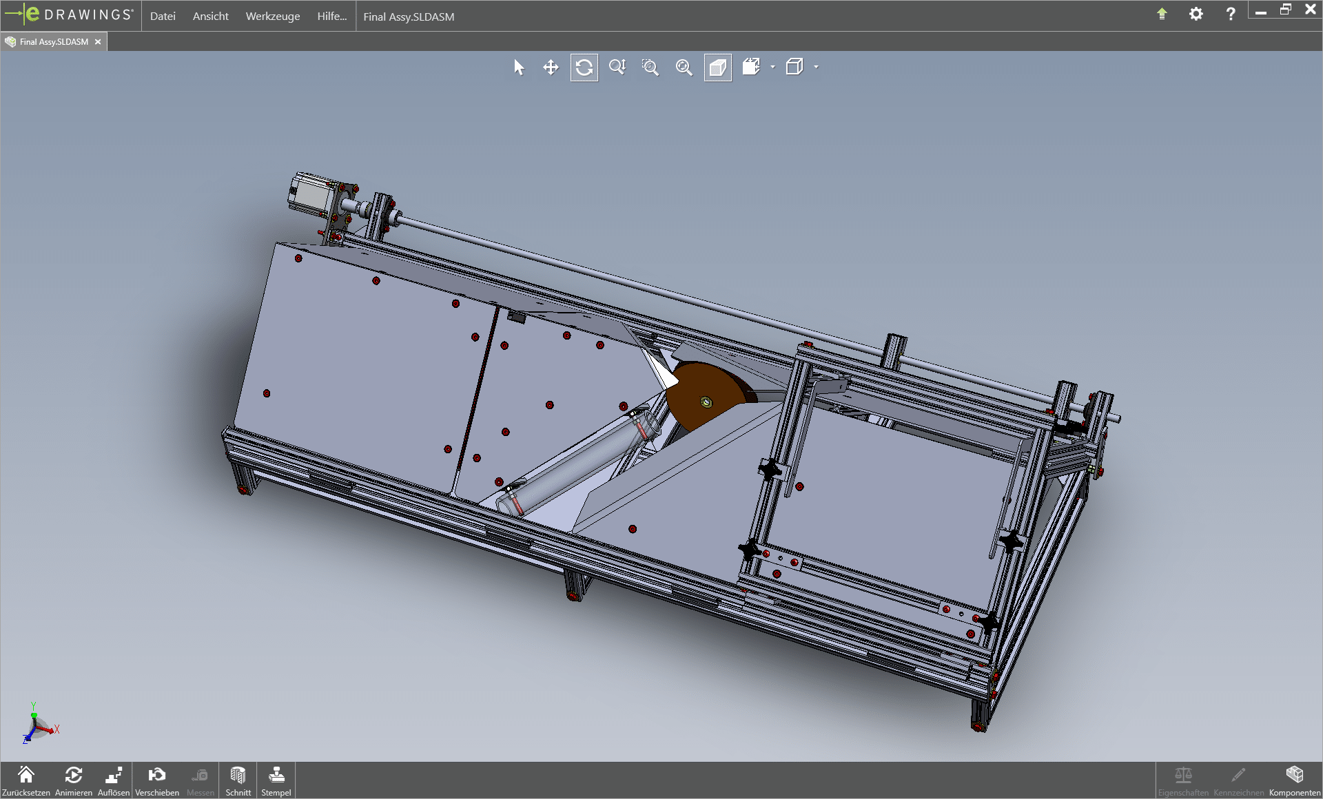 Das 3D-Modell des Buchscanners.
