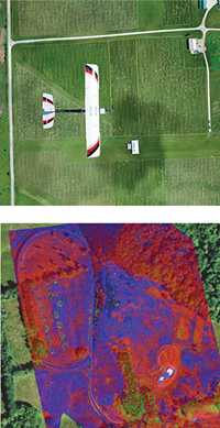 PrecisionHawk-Drohne über Feld