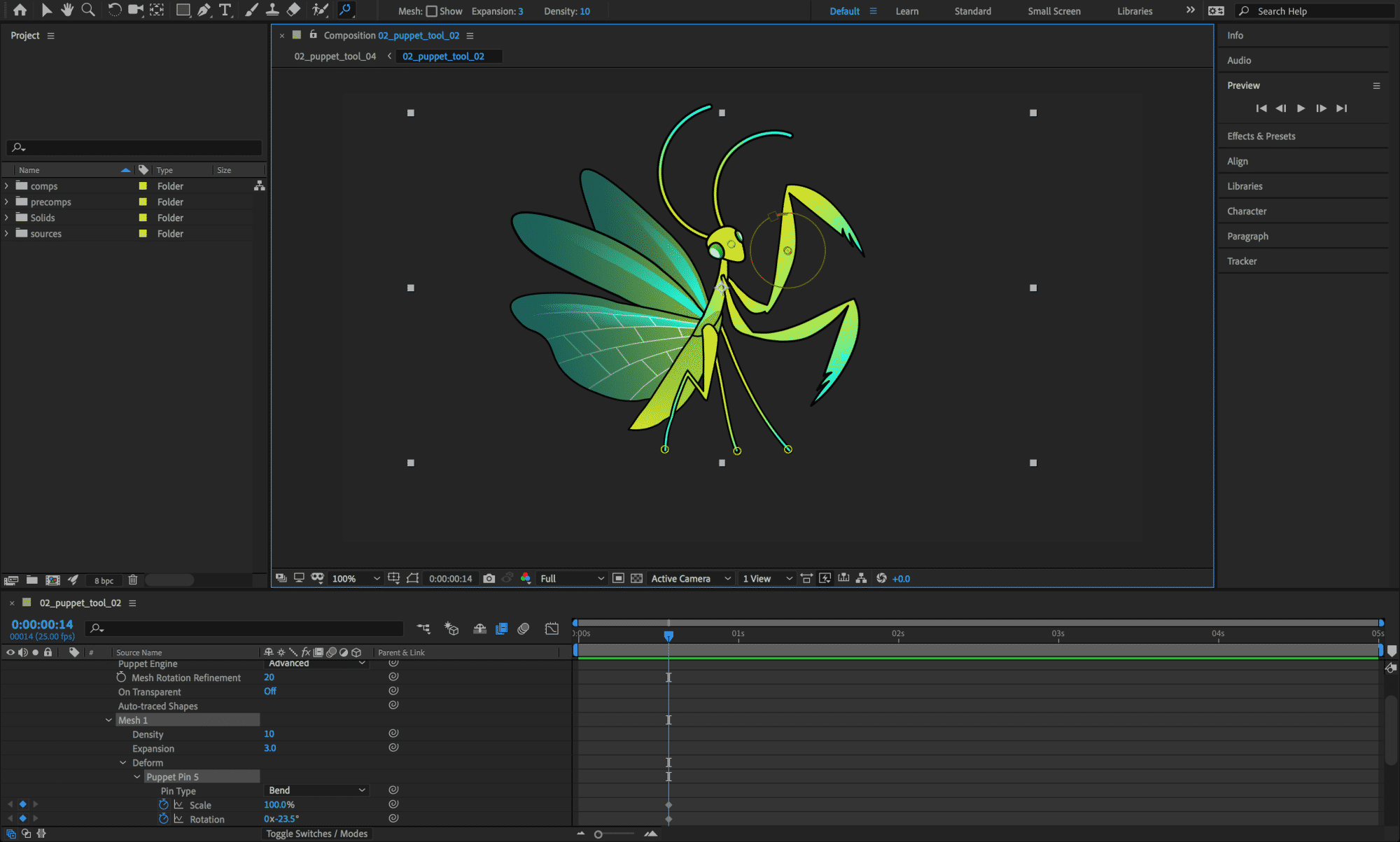 Das Formgitter-Werkzeug in After Effects kann die Pixel um gesetzte Punkte nun drehen und skalieren.