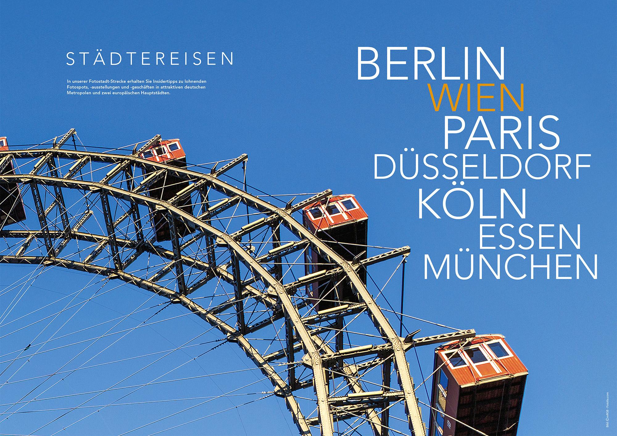 Städte bieten viele Fotomotive. Auch die Bildung kommt nicht zu kurz. Gallerien und Museen stellen immer mehr Fotokunst aus. Und speziallisierte Fotofachgeschäfte laden zum Stöbern ein.