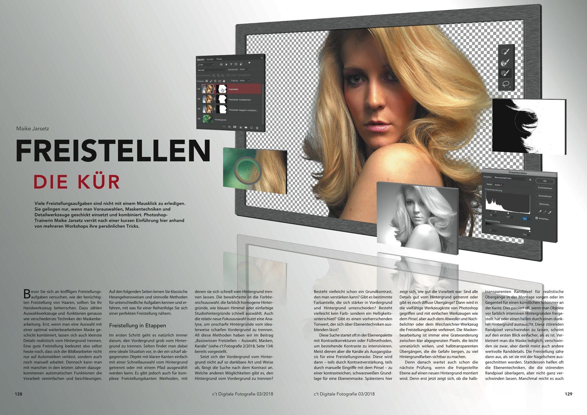 Autorin Maike Jarsetz erklärt in irhem Beitrag, wie Sie verschiedene Freistell-Techniken miteinander kombinieren.
