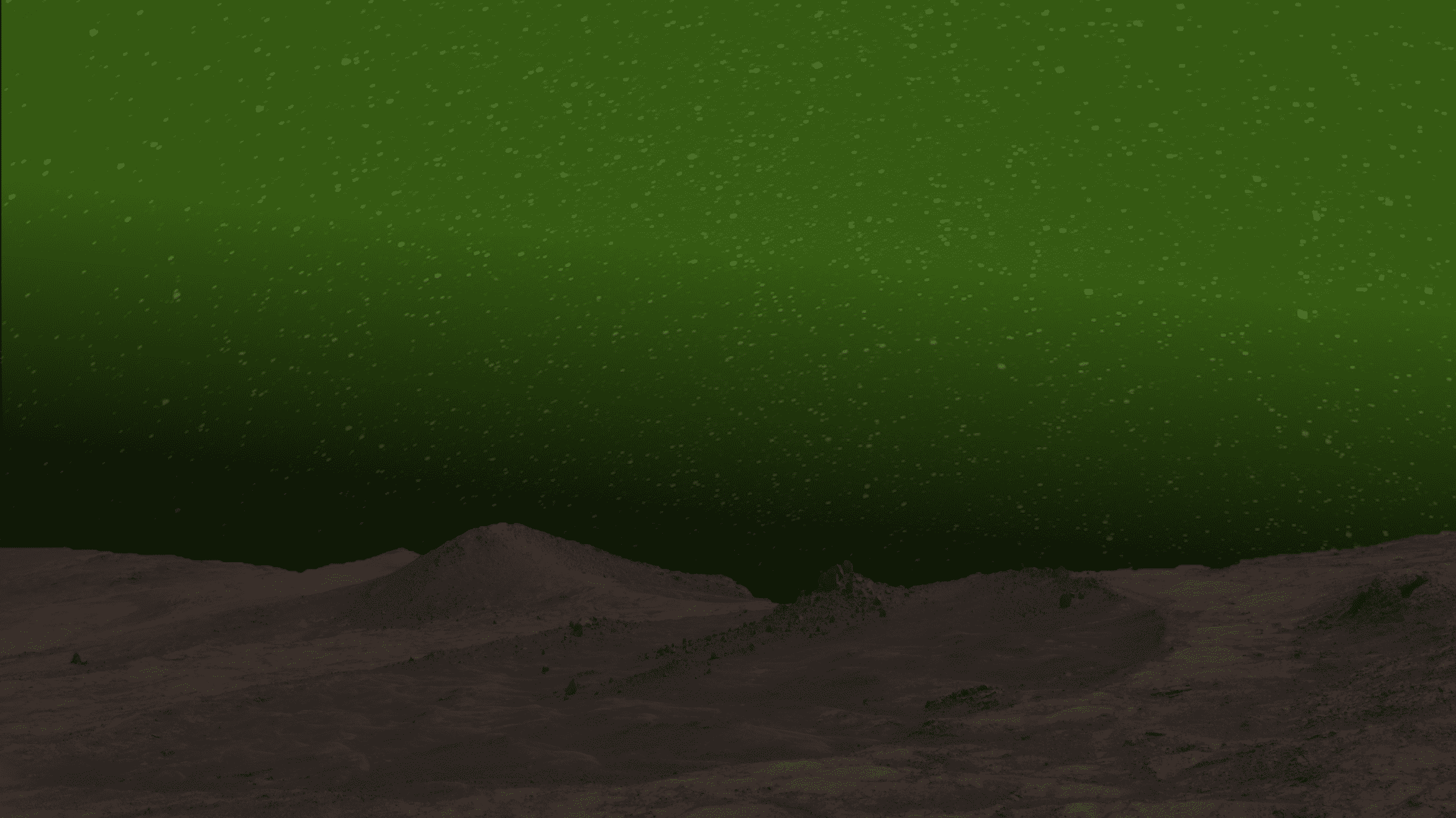 Künstlerische Impression der Polarlichter auf dem Mars