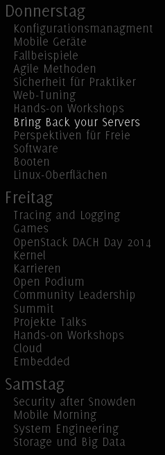 Vortragsreihen auf dem LinuxTag 2014.