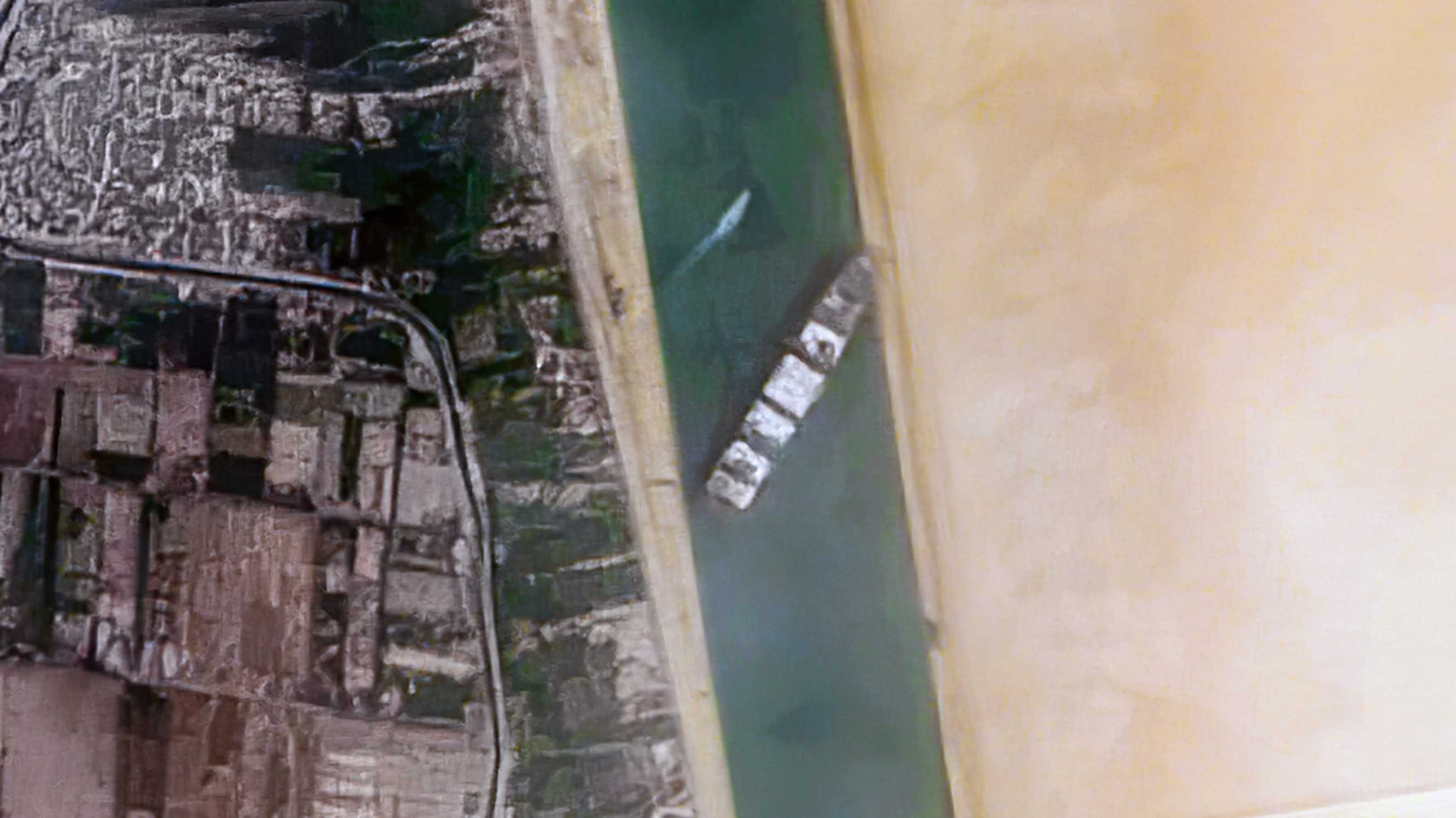 Unfall im Suez-Kanal.