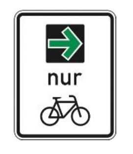 Rechtsabbiegerpfeil für Radfahrer.