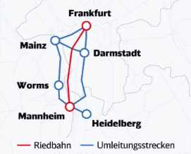 Teil des Streckenplans der DB