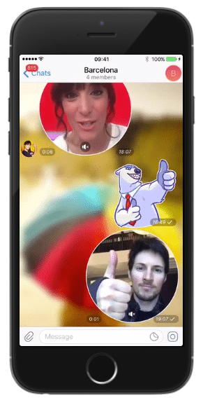 Daumen nach oben: Mit Telegram lassen sich nun auch Videobotschaften verschicken.