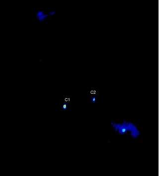 Die beiden Schwarzen Löcher auf den Aufnahmen des VLBA
