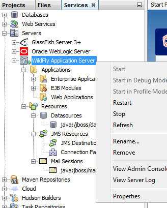 WildFly Integration in NetBeans