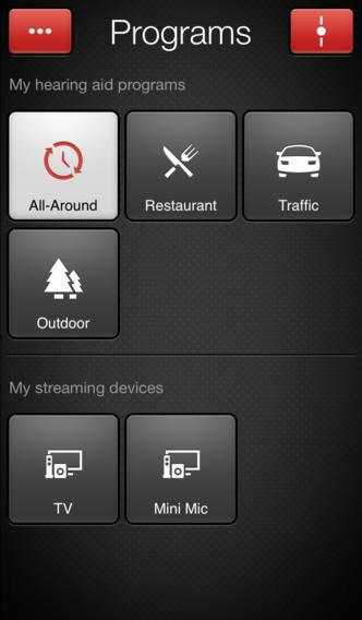 Die Resound-App erlaubt eine Konfiguration des Hörgeräts.