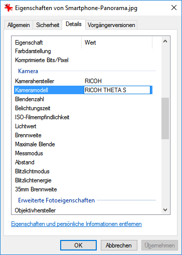 Unter Windows können Sie die Exif-Daten über einen Rechtsklick auf die Datei in den Eigenschaften ändern.