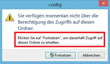 Vorsicht: Klickt ein Admin auf "Ja", können künftig alle angemeldeten Nutzer auf geschützten Bereiche des Dateisystems zugreifen.