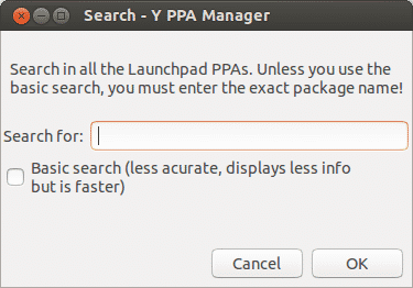 Y PPA Manager Suchdialog