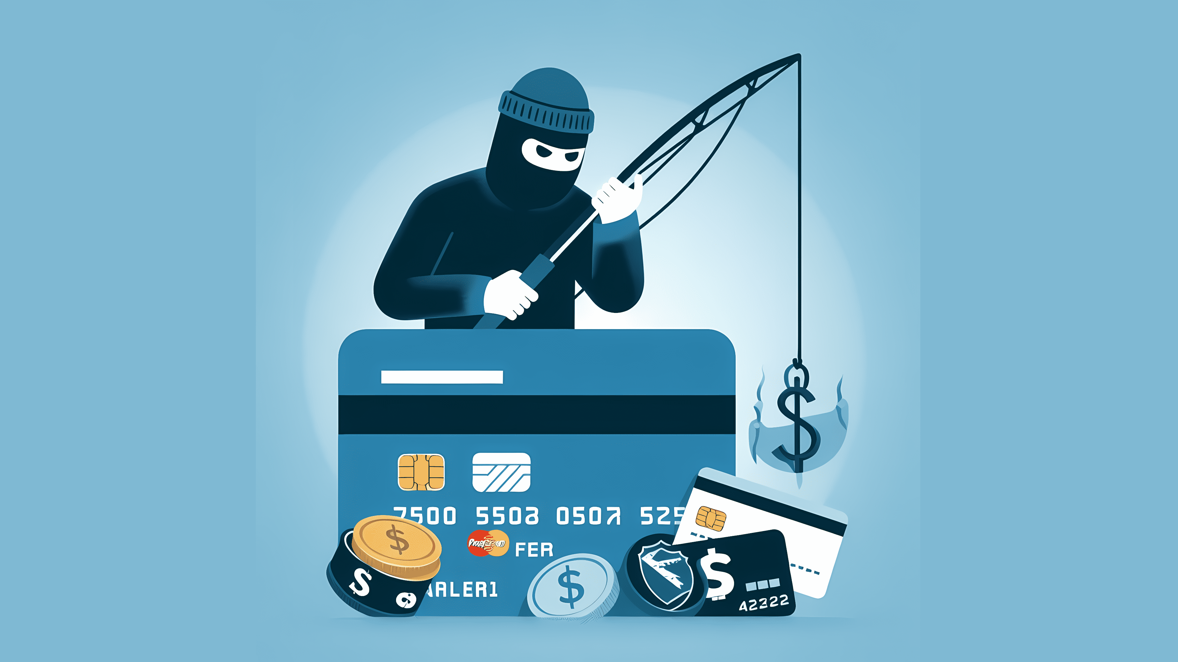 Krimineller angelt Kreditkartendaten