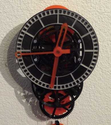 3D-gedruckte Uhr mit Getriebe