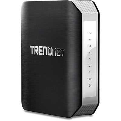 Trendnet TEW-818DRU: Befördert im 5-GHz-Band bis zu 1300 MBit/s, im 2,4-GHz-Band immerhin noch 600 MBit/s, hat USB 3.0 und USB 2.0 an Bord und Gigabit-LAN-Anschlüsse. Nun gibt es dafür auch ein DD-WRT-Betriebssystem, das mehr Funktionen als das werksseitig installierte verspricht.