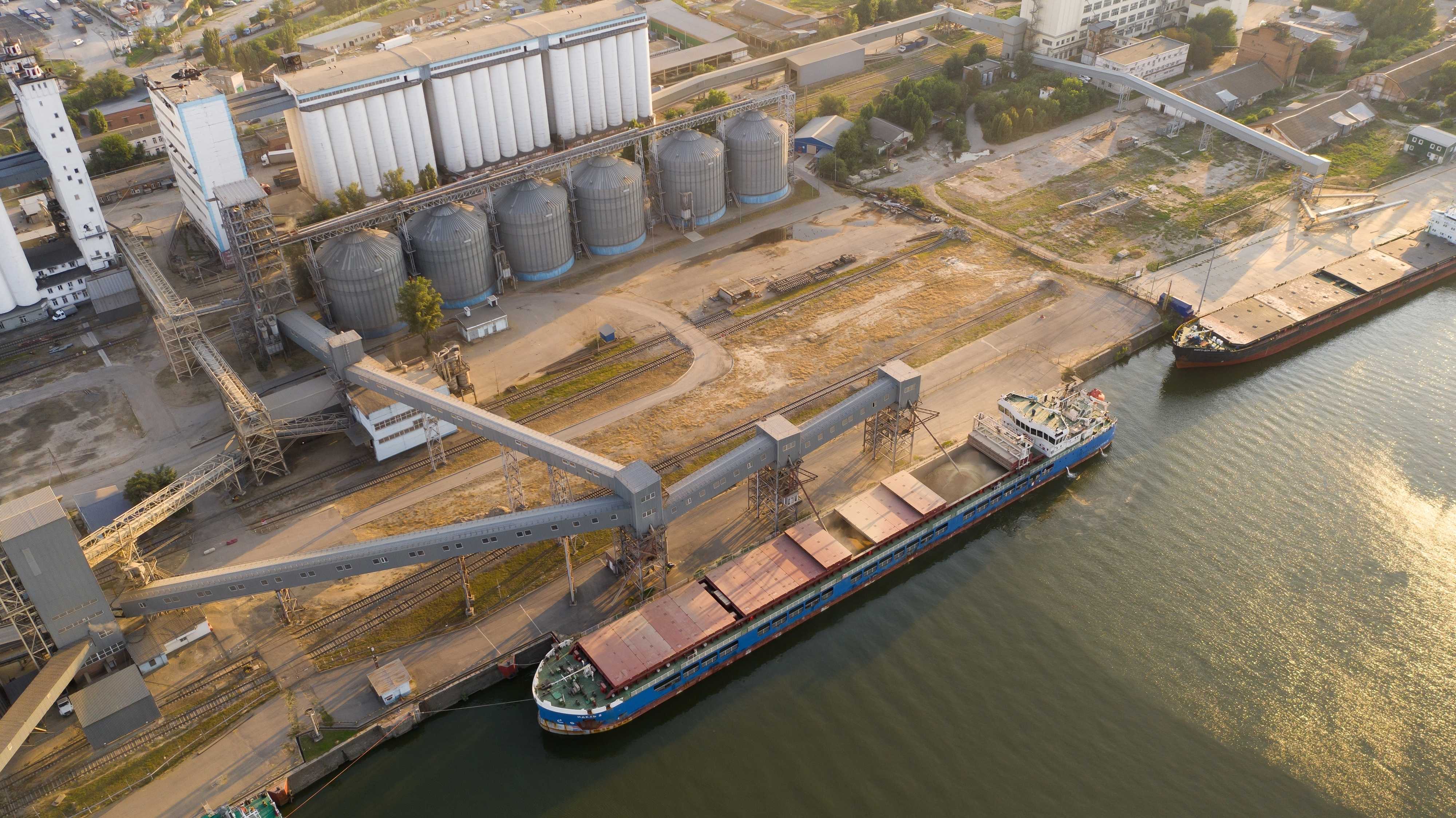 Getreideschiffe im Hafen von Rostow-on-Don, Russland, August 2021.