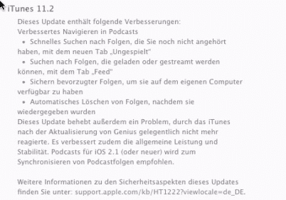 iTunes 11.2 im Mac App Store.