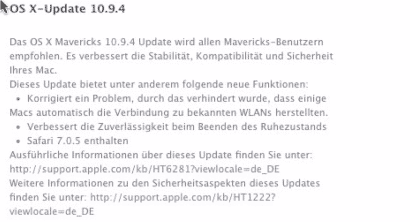 OS X 10.9.4 ist womöglich Apples letzte Mavericks-Version vor OS X 10.10.